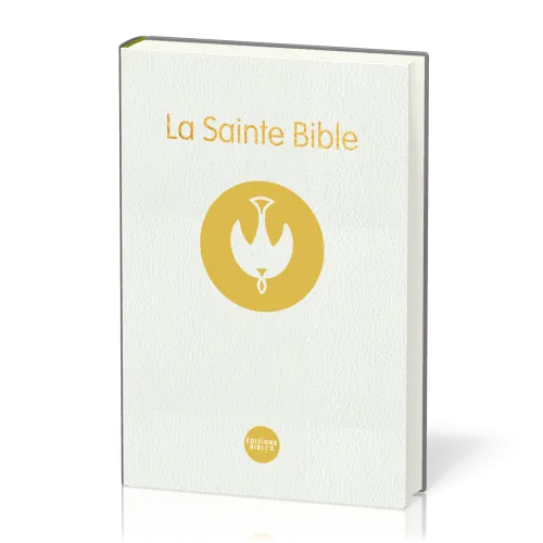 BIBLE COLOMBE RIGIDE BLANCHE TRANCHE OR