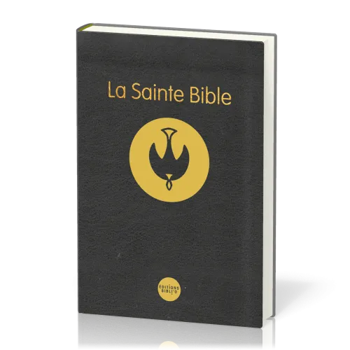 BIBLE COLOMBE SEMIRIGIDE NOIRE TRANCHE OR