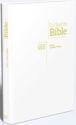 BIBLE NEG GROS CARACTERES BLANCHE TRANCHE OR