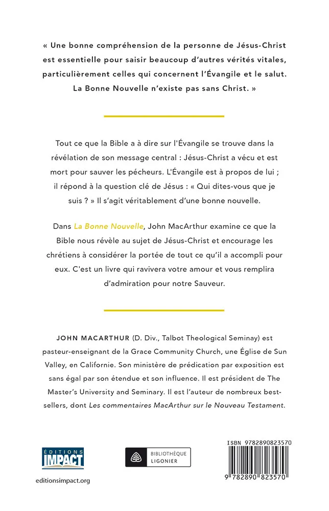 BONNE NOUVELLE (LA) - L'EVANGILE DE JESUS-CHRIST