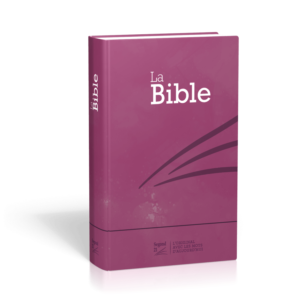 BIBLE SEGOND 21 COMPACTE RIGIDE LAMINE MOTIF PRUNE