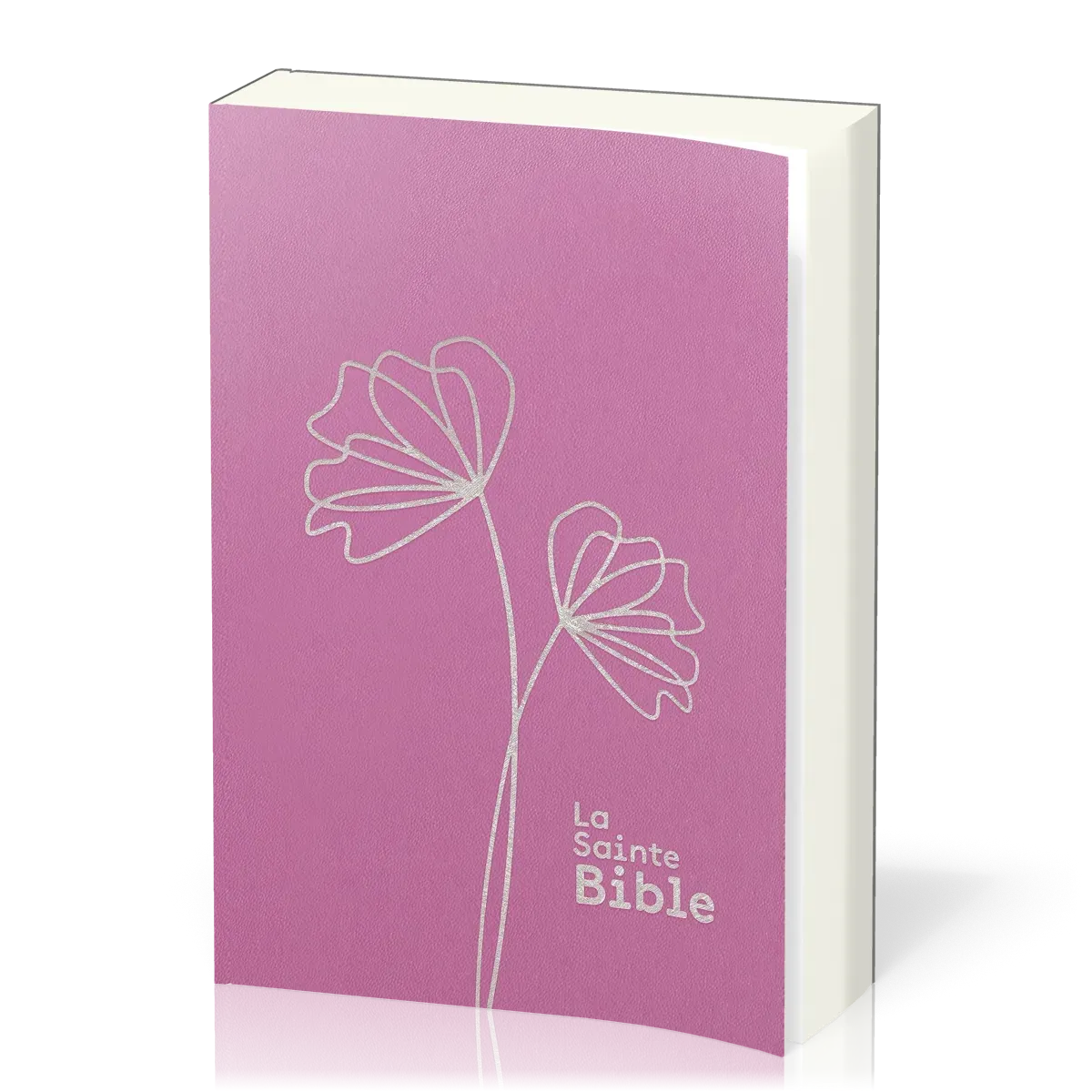 BIBLE SEGOND 1910 GROS CARACTERES SOUPLE VYNILE ROSE 2 RUBANS MARQUE-PAGES