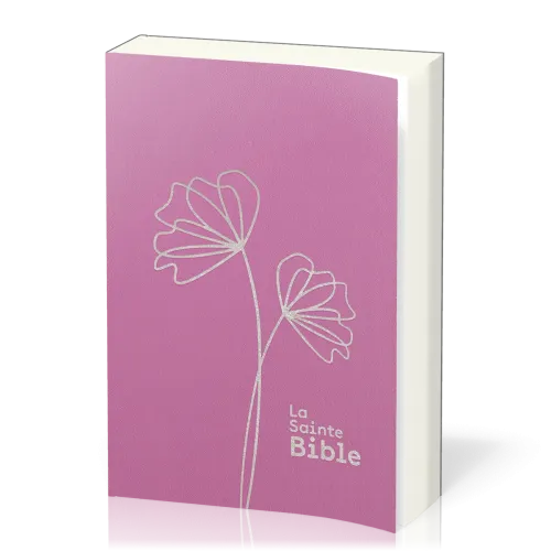 BIBLE SEGOND 1910 GROS CARACTERES SOUPLE VYNILE ROSE 2 RUBANS MARQUE-PAGES