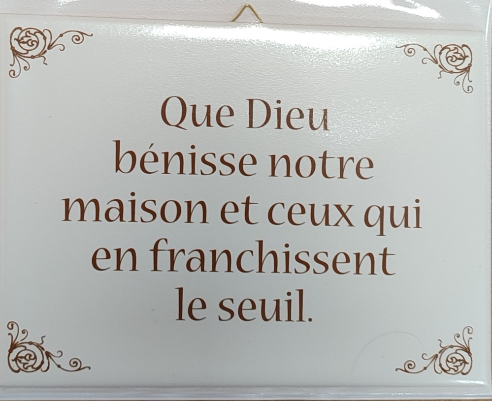 CERAMIQUE SANS CADRE QUE DIEU BENISSE NOTRE MAI.. 20X15
