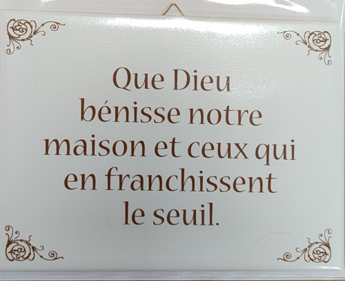 CERAMIQUE SANS CADRE QUE DIEU BENISSE NOTRE MAI.. 20X15