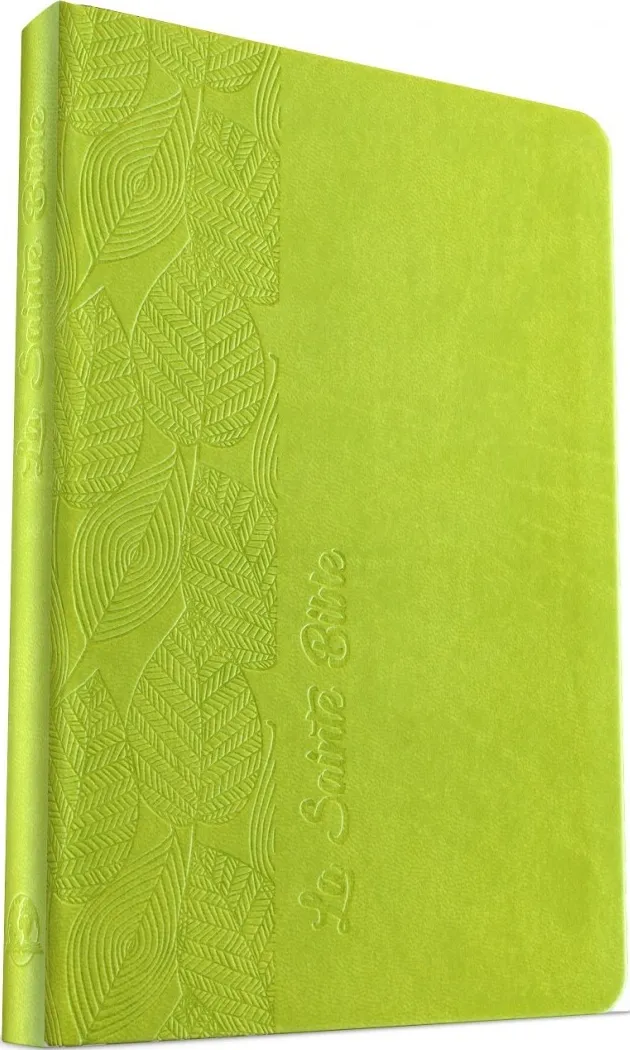 BIBLE SOUPLE VERT MOTIF FEUILLE - 995
