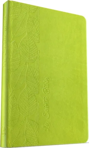 BIBLE SOUPLE VERT MOTIF FEUILLE - 995