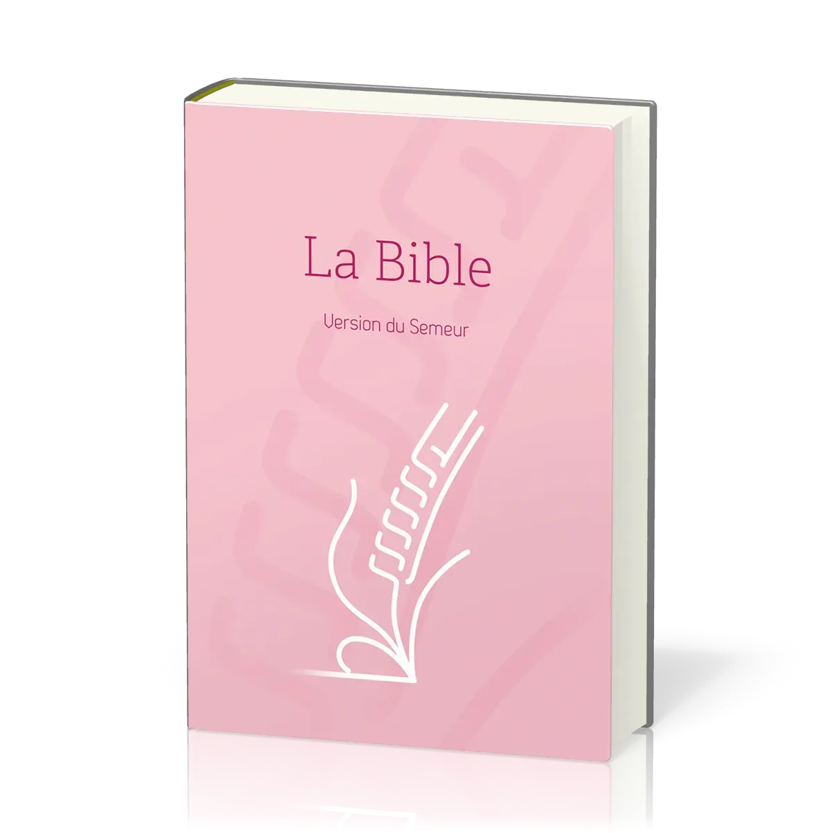 BIBLE SEMEUR RIGIDE ROSE TRANCHE BLANCHE