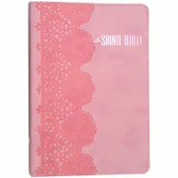 BIBLE SEGOND ESAIE 55 SOUPLE PU MOTIF DENTELLE ROSE - 201