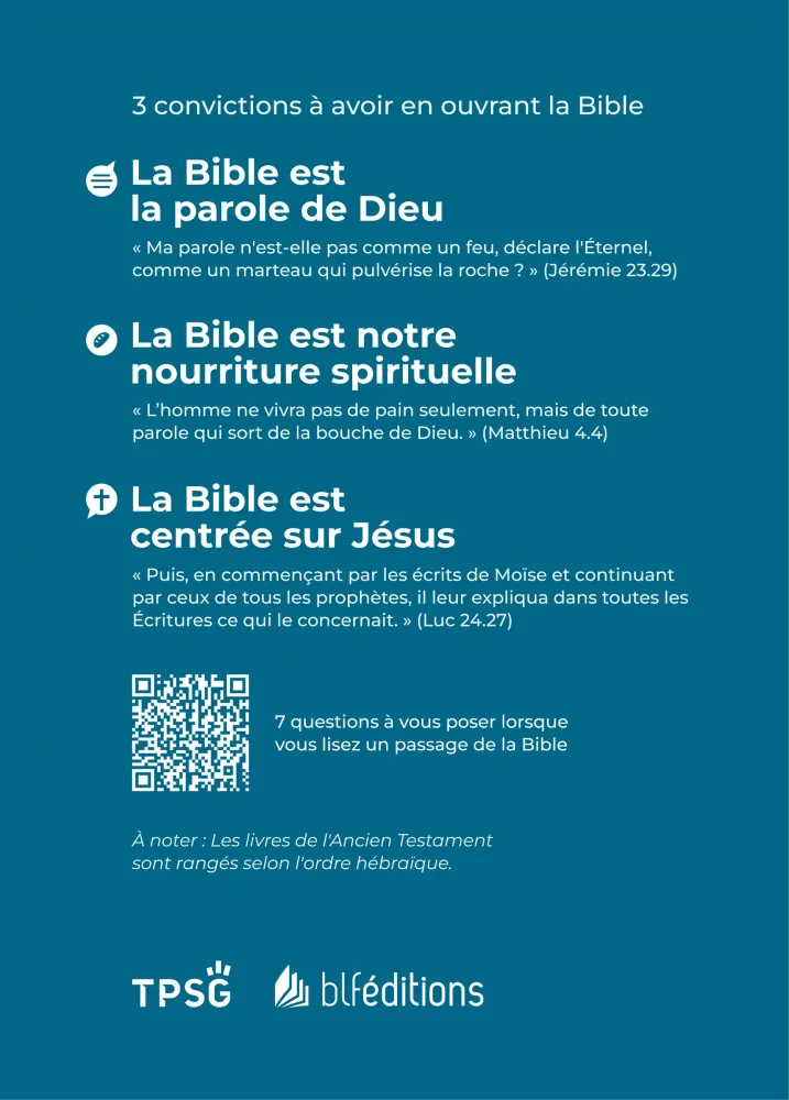 CARTE - SUIVI DE LECTURE DE LA BIBLE