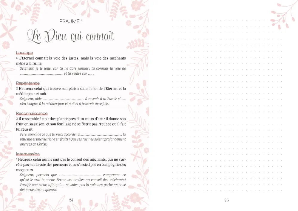 PRIER POUR NOS ENFANTS AVEC LES PSAUMES - JOURNAL DE PRIERES