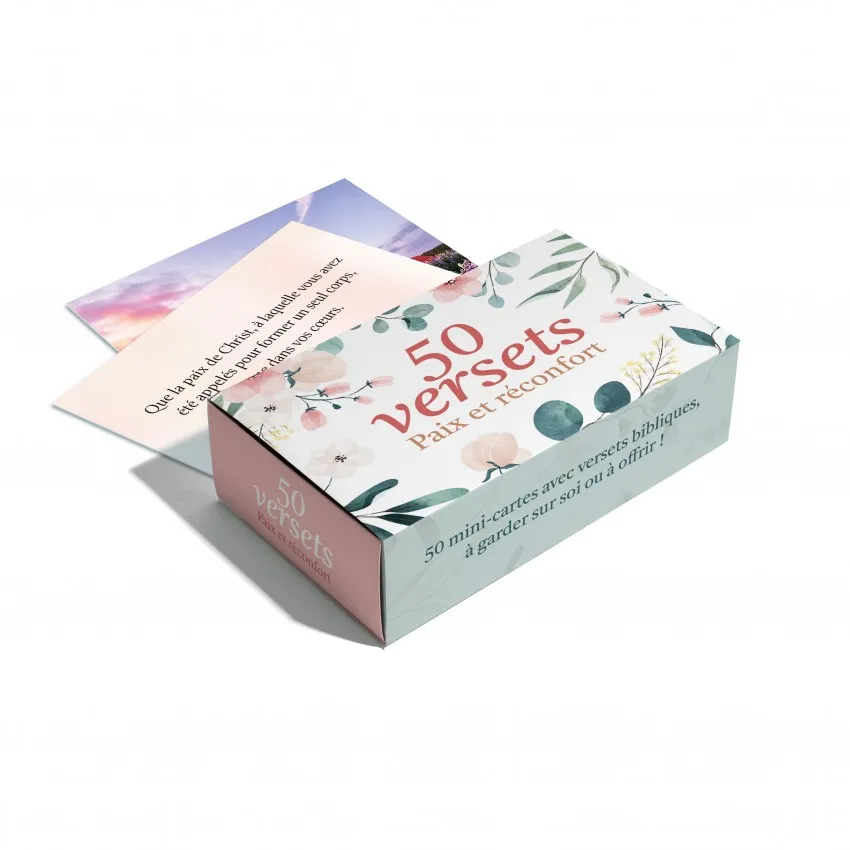 COFFRET 50 VERSETS "PAIX ET RECONFORT" - MINI CARTES