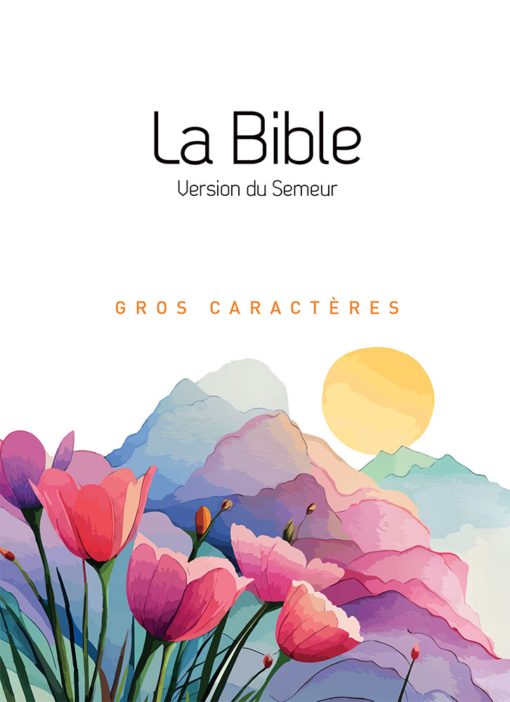 BIBLE SEMEUR 2015 GROS CARACTERES SEMI SOUPLE TEXTILE BLANCHE ILLUSTREE