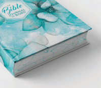 BIBLE SEGOND 21 JOURNAL DE BORD RIGIDE TOILE IMPRIMEE MOTIFS BLEU FLEURS JASPAGE TRANCHES