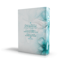 BIBLE SEGOND 21 JOURNAL DE BORD RIGIDE TOILE IMPRIMEE MOTIFS BLEU FLEURS JASPAGE TRANCHES