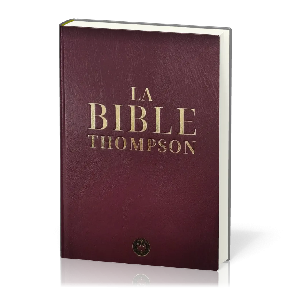 BIBLE THOMPSON COLOMBE SIMILI CUIR RIGIDE GRENAT