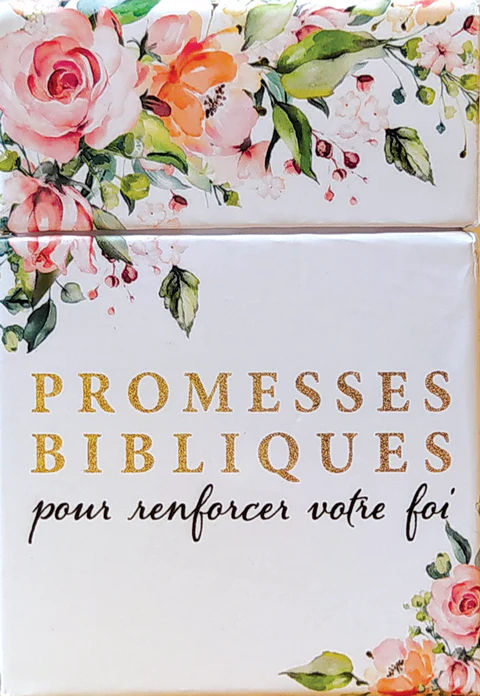 PROMESES BIBLIQUES - POUR RENFORCER VOTRE FOI -  BOITIER DE 50 CARTES RECTO/VERSO EN COULEUR