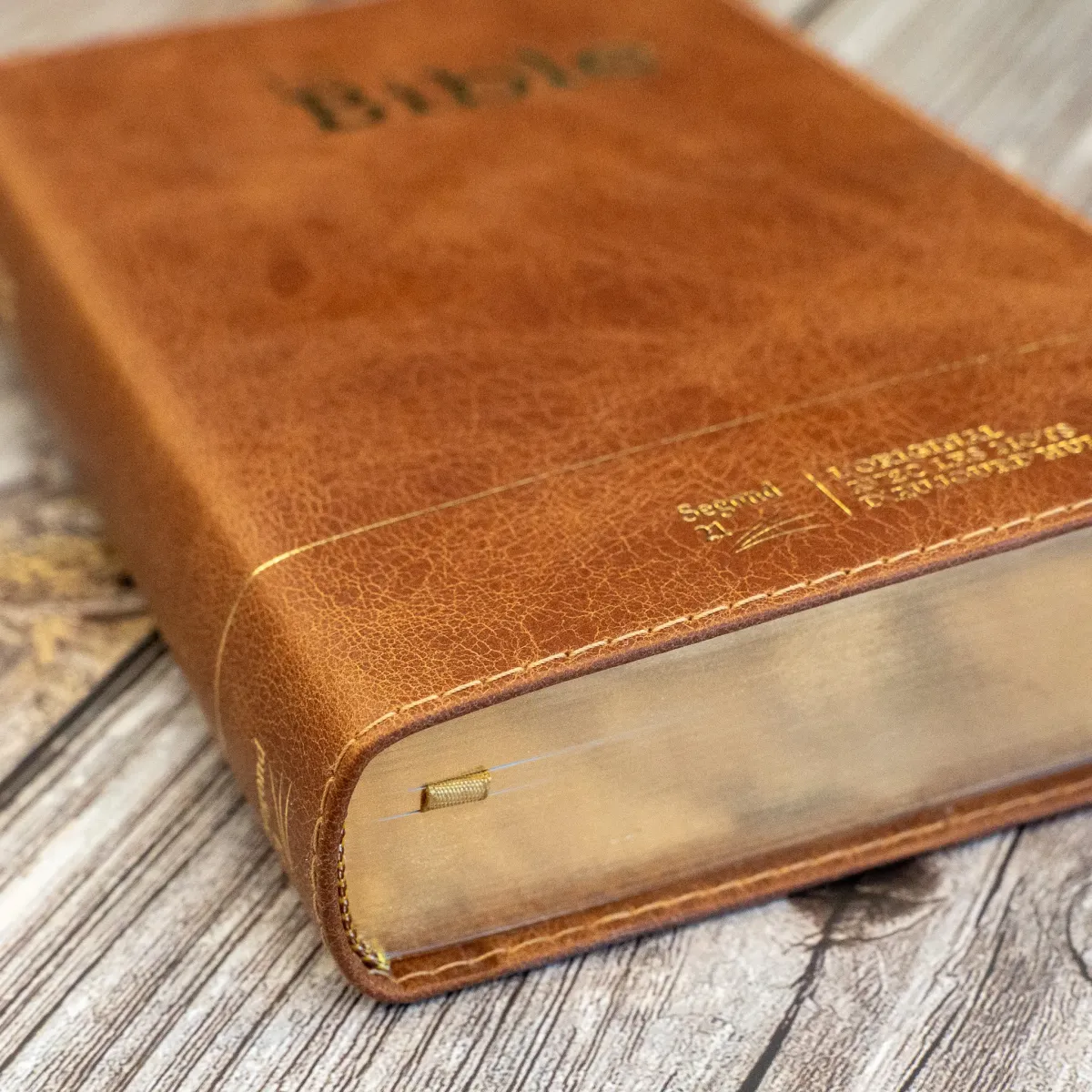 BIBLE SEGOND 21 COMPACTE "PREMIUM STYLE" SEMI-RIGIDE CUIR BRUN AVEC TRANCHES DOREES