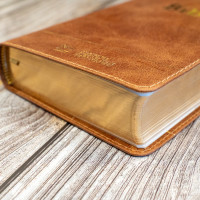 BIBLE SEGOND 21 COMPACTE "PREMIUM STYLE" SEMI-RIGIDE CUIR BRUN AVEC TRANCHES DOREES BIBLE SEGOND 21 COMPACTE "PREMIUM STYLE" SEMI-RIGIDE CUIR BRUN AVEC TRANCHES DOREES