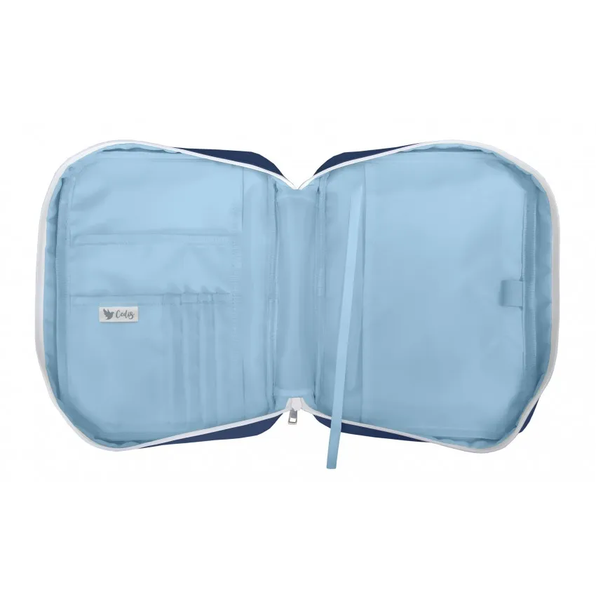 HOUSSE POUR BIBLE BLEUE "JESUS EST LE CHEMIN" - TAILLE M