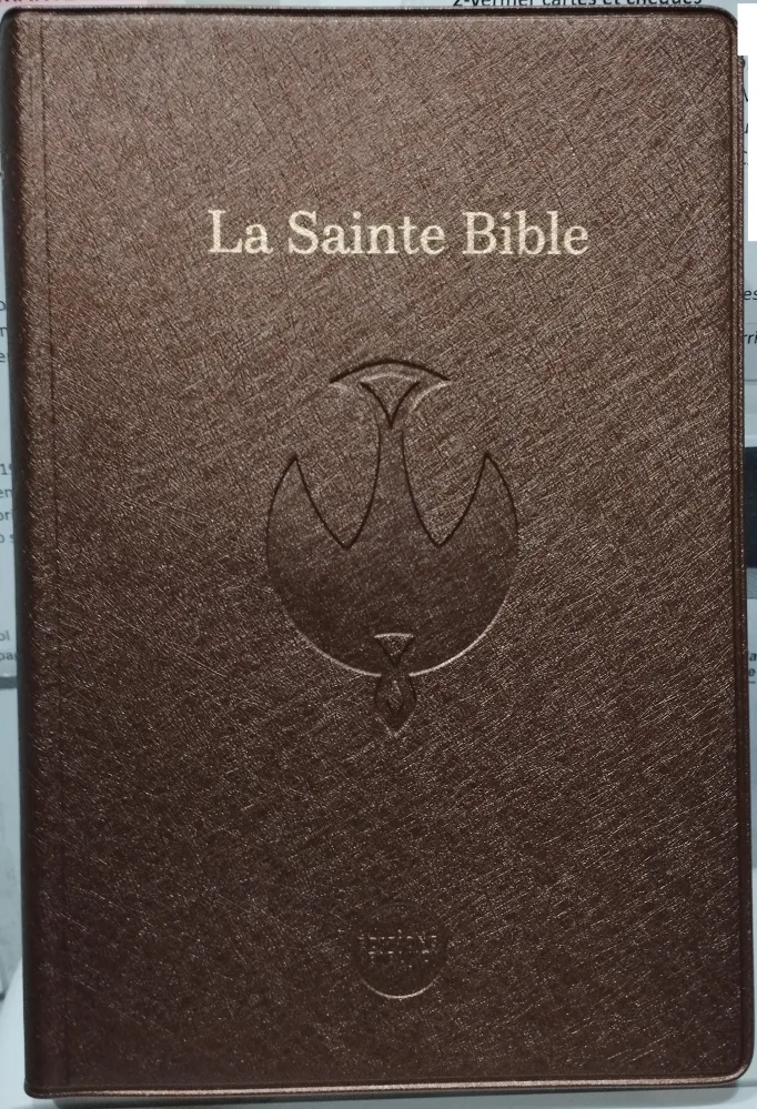 BIBLE COLOMBE SOUPLE VINYLE BEIGE
