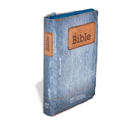 BIBLE SEGOND 21 COMPACTE "PREMIUM STYLE" TOILEE MOTIF JEAN - SOUPLE AVEC FERMETURE ECLAIRE