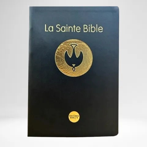 BIBLE COLOMBE SEMIRIGIDE NOIRE TRANCHE OR