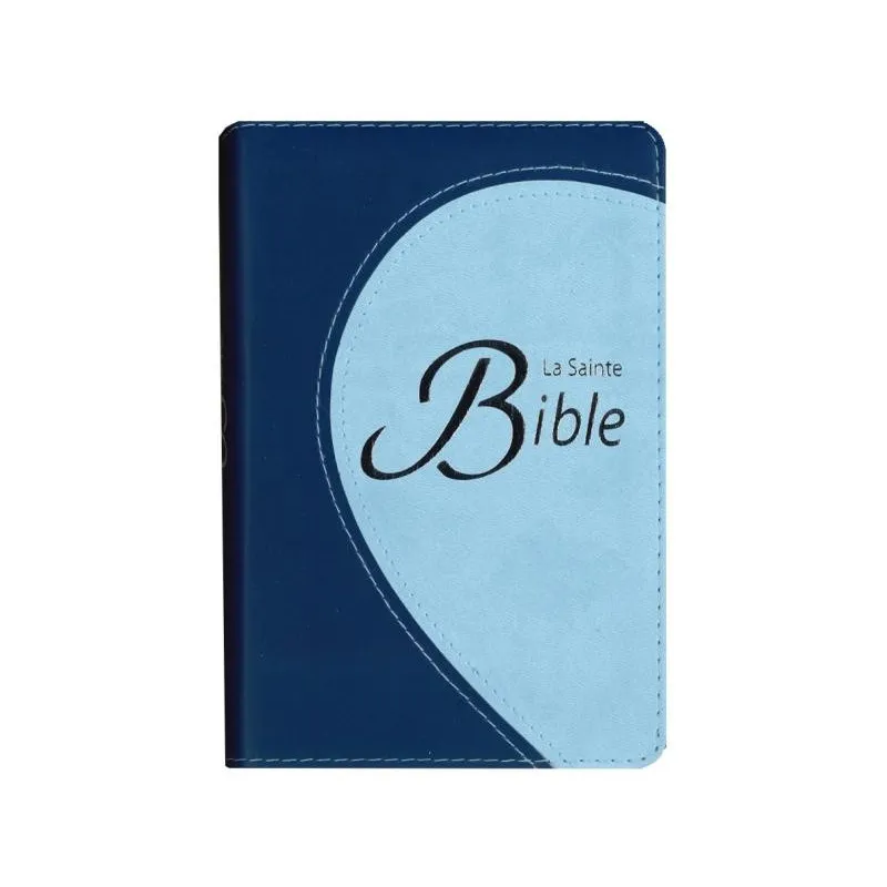 BIBLE COMPACTE SEGOND 1910 SOUPLE DUOTONE BLEU RIBBON TRANCHE ARGENTEE