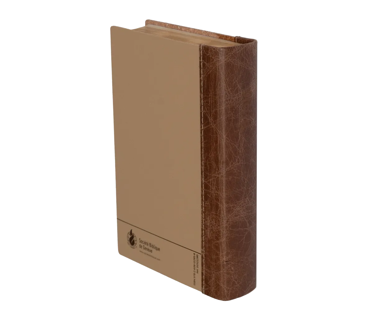 BIBLE SEGOND 21 COMPACTE "PREMIUM STYLE" DUO CUIR PRALINE CHOCOLAT - SEMI RIGIDE TRANCHES DOREES