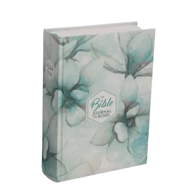 BIBLE SEGOND 21 JOURNAL DE BORD RIGIDE TOILE IMPRIMEE MOTIFS - BLEU FLEURS