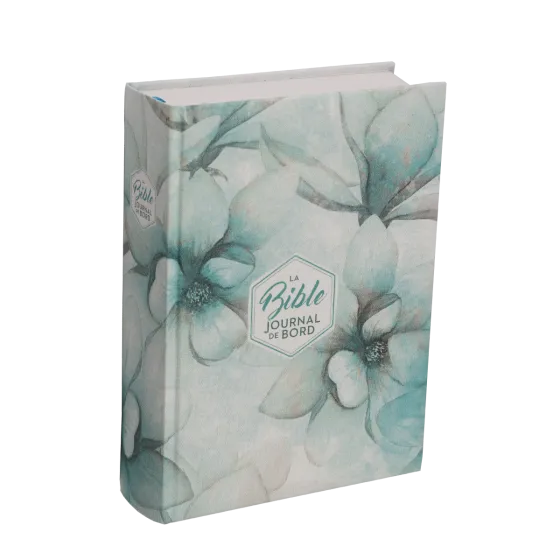 BIBLE SEGOND 21 JOURNAL DE BORD RIGIDE TOILE IMPRIMEE MOTIFS - BLEU FLEURS
