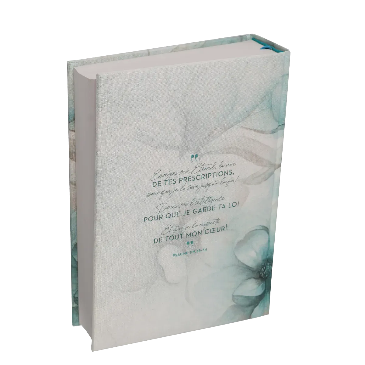 BIBLE SEGOND 21 JOURNAL DE BORD RIGIDE TOILE IMPRIMEE MOTIFS - BLEU FLEURS