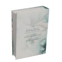 BIBLE SEGOND 21 JOURNAL DE BORD RIGIDE TOILE IMPRIMEE MOTIFS - BLEU FLEURS