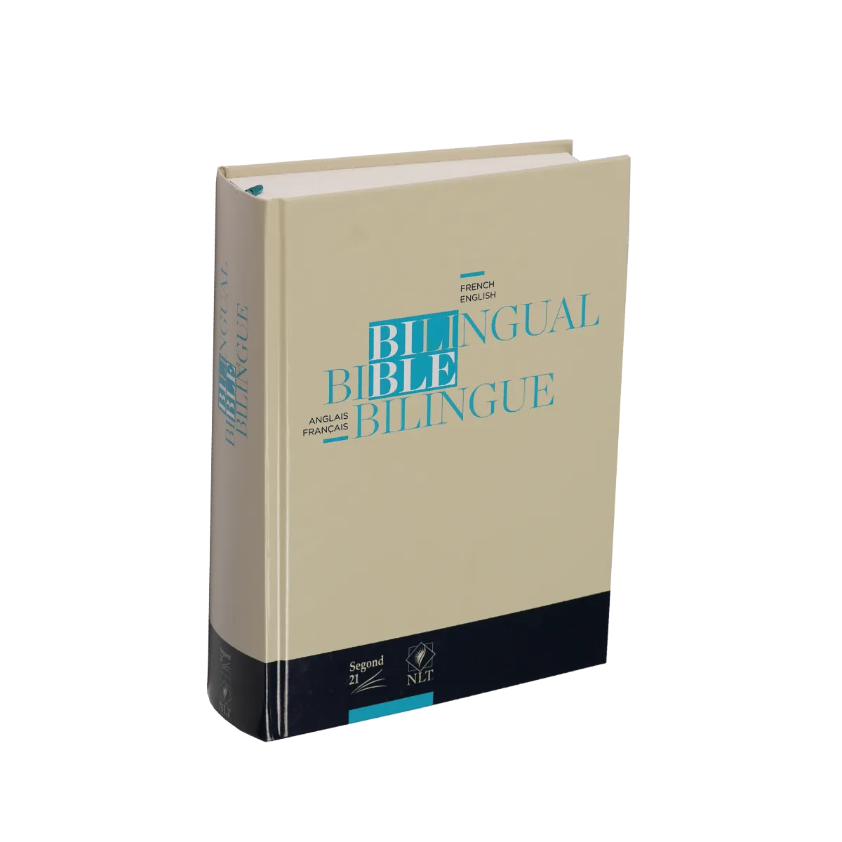 BIBLE BILINGUE FRANCAIS/ANGLAIS - S21/NLT - COUVERTURE RIGIDE BLEU