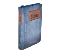 BIBLE SEGOND 21 COMPACTE "PREMIUM STYLE" TOILEE MOTIF JEAN - SOUPLE AVEC FERMETURE ECLAIRE