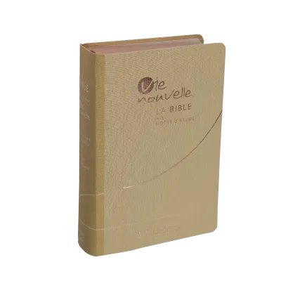 BIBLE SEGOND 21 VIE NOUVELLE SOUPLE TOILE BEIGE ET TRANCHES DOREES ROSES