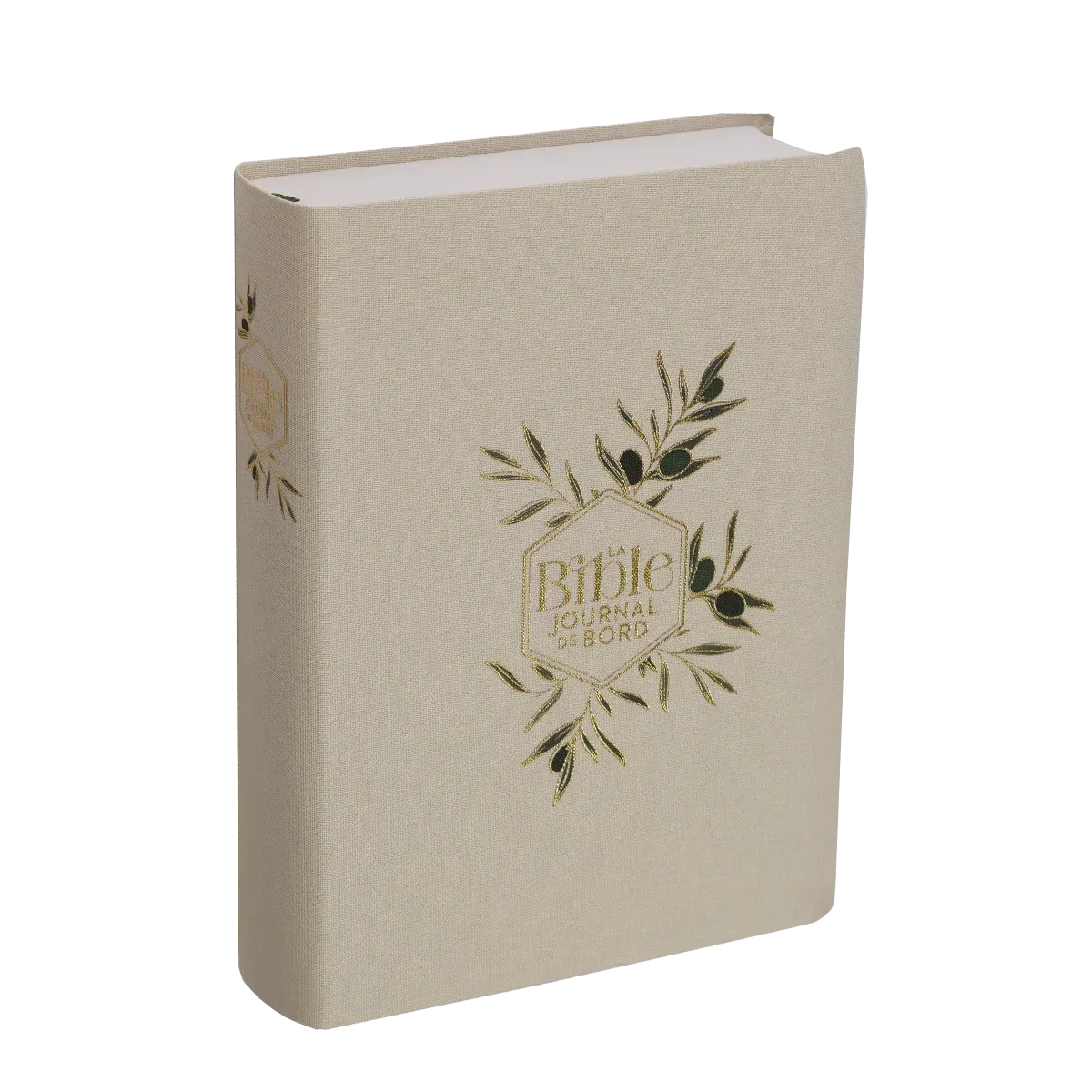 BIBLE SEGOND 21 JOURNAL DE BORD SOUPLE TOILEE BLANC MOTIFS DORES