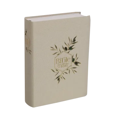 BIBLE SEGOND 21 JOURNAL DE BORD SOUPLE TOILEE BLANC MOTIFS DORES