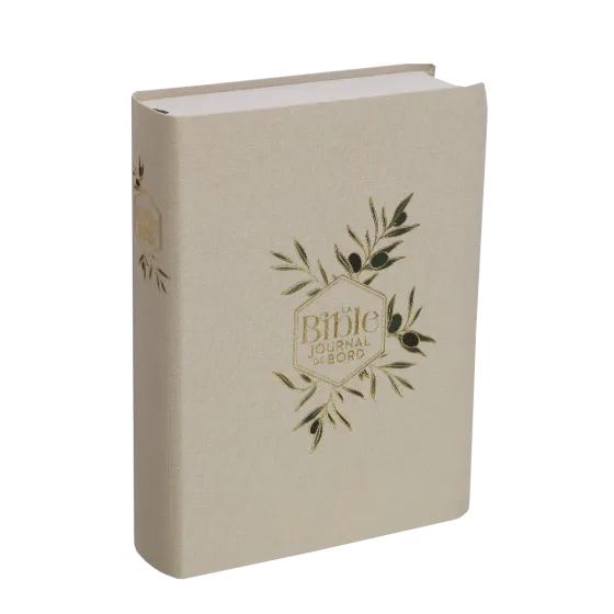 BIBLE SEGOND 21 JOURNAL DE BORD SOUPLE TOILEE BLANC MOTIFS DORES