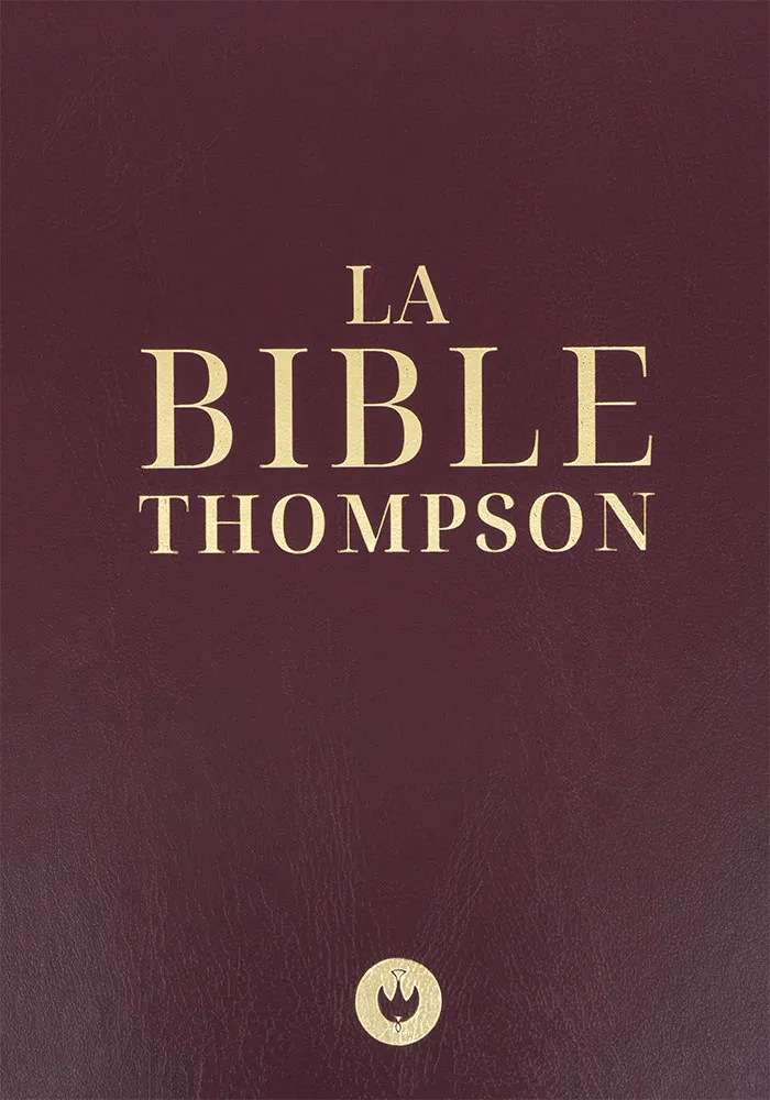 BIBLE THOMPSON COLOMBE SIMILI CUIR RIGIDE GRENAT