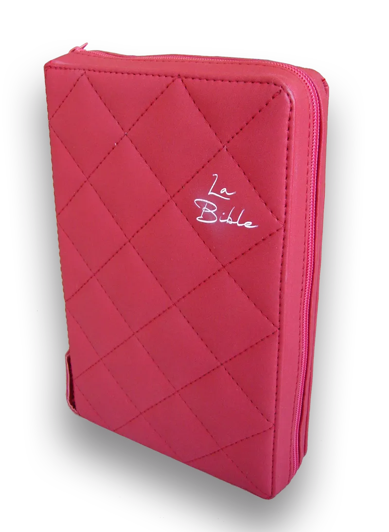 BIBLE SEGOND 21 SOUPLE ROUGE MATELASSE TR OR FERMETURE ECLAIR