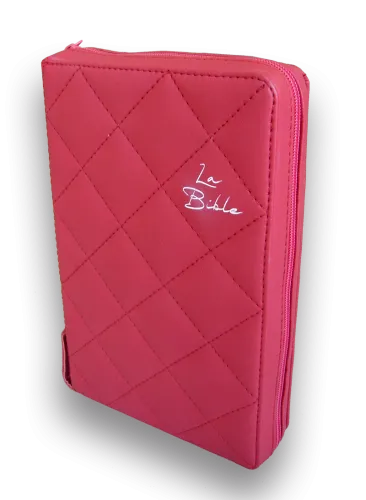 BIBLE SEGOND 21 SOUPLE ROUGE MATELASSE TR OR FERMETURE ECLAIR