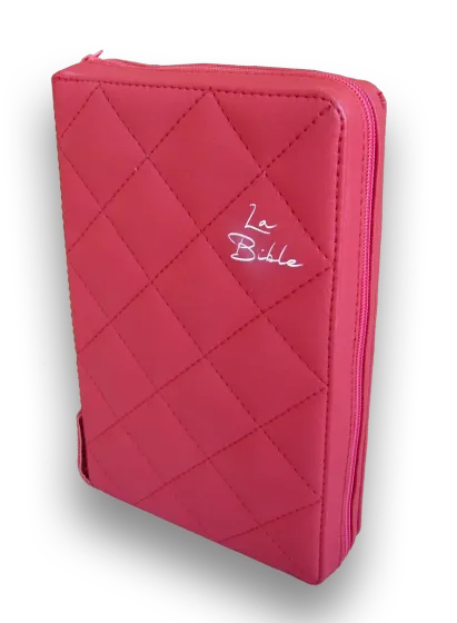 BIBLE SEGOND 21 SOUPLE ROUGE MATELASSE TR OR FERMETURE ECLAIR