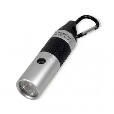 LAMPE DE POCHE LED PORTE-CLE ARGENTEE