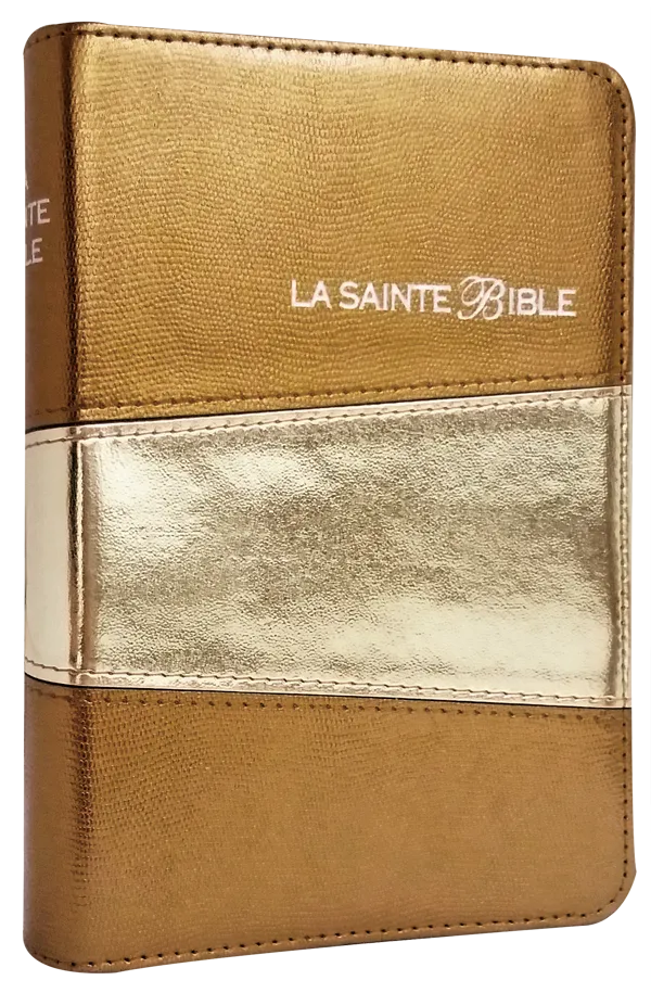 BIBLE LOUIS SEGOND 1910 SIMILICUIR DOREE DUOTONE TRANCHE OR
