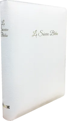 BIBLE SEGOND 1910 GROS CARACTERES CUIR TR. OR ONGLETS BLANC FERMETURE ECLAIR COFFRET