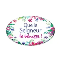 MAGNET AVEC MOTIFS FLORAUX - QUE LE SEIGNEUR TE BENISSE
