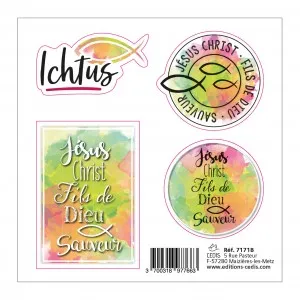 PLANCHE AUTOCOLLANT ICHTUS JESUS