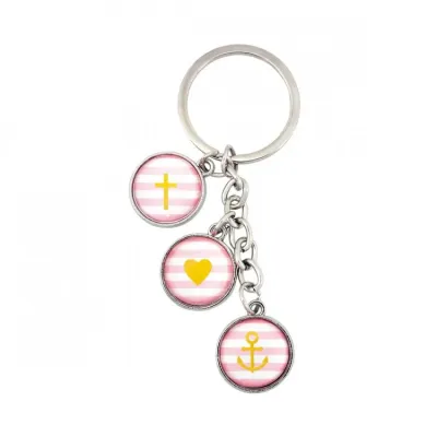 PORTE CLE FOI AMOUR ESPOIR EN METAL
