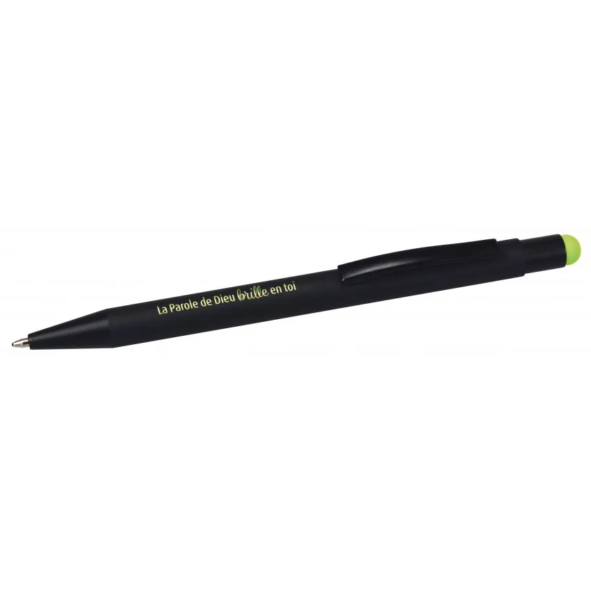 STYLO METAL TITUS GRAVURE VERT -NOIR